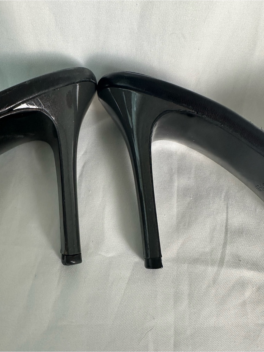 Vintage Gucci GG Monogram Canvas Heeled Mules Slides Black 6.5B Made in Italy - Picture 8 of 14